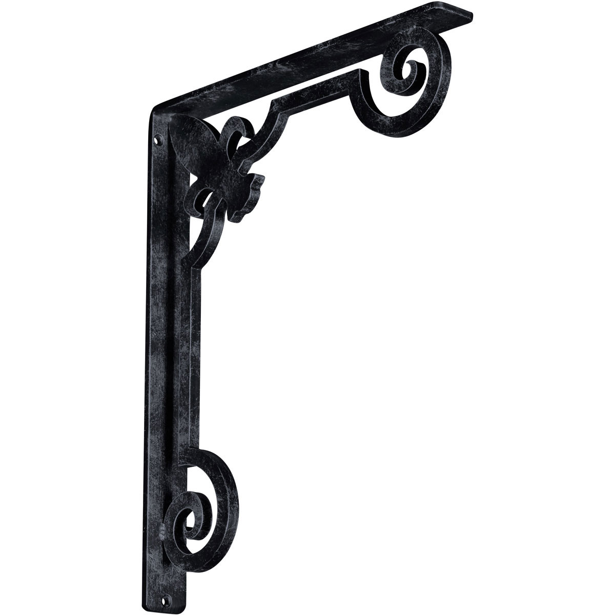1 1/2"W X 10"D X 12"H Fleur De Lis Wrought Iron , (Single Center Brace), Antiqued Brass Furniture > Cabinets & Storage > Ironing Centers Ekena Millwork 1 1/2"W x 12"D x 15"H Antiqued Pewter