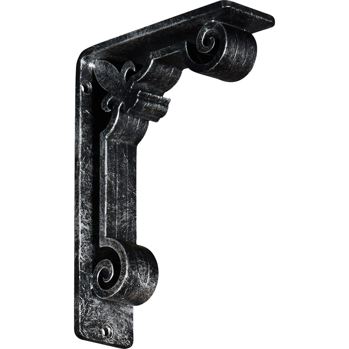 1 1/2"W X 10"D X 12"H Fleur De Lis Wrought Iron , (Single Center Brace), Antiqued Brass Furniture > Cabinets & Storage > Ironing Centers Ekena Millwork 2"W x 5 1/2"D x 8"H Antiqued Silver