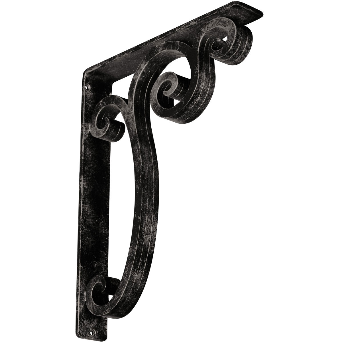 1 1/2"W X 10"D X 12"H Avery Wrought Iron , (Single Center Brace), Antiqued Silver Furniture > Cabinets & Storage > Ironing Centers Ekena Millwork 2" W x 12" D x 15" H Antiqued Warm Silver