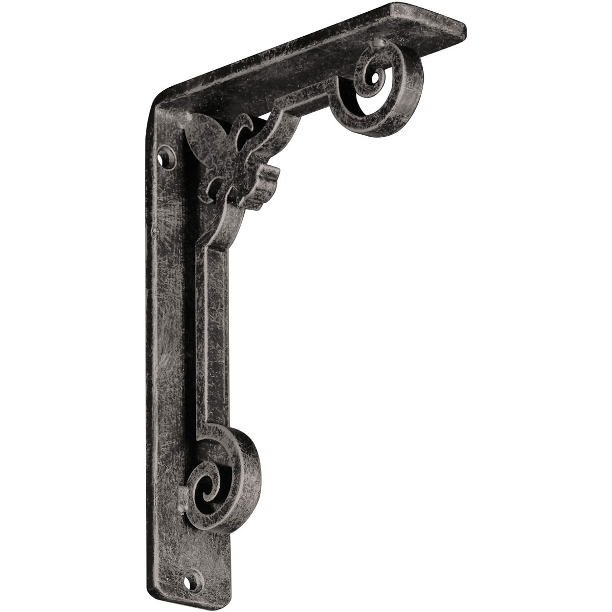 1 1/2"W X 10"D X 12"H Fleur De Lis Wrought Iron , (Single Center Brace), Antiqued Brass Furniture > Cabinets & Storage > Ironing Centers Ekena Millwork 1 1/2"W x 5 1/2"D x 8"H Silver