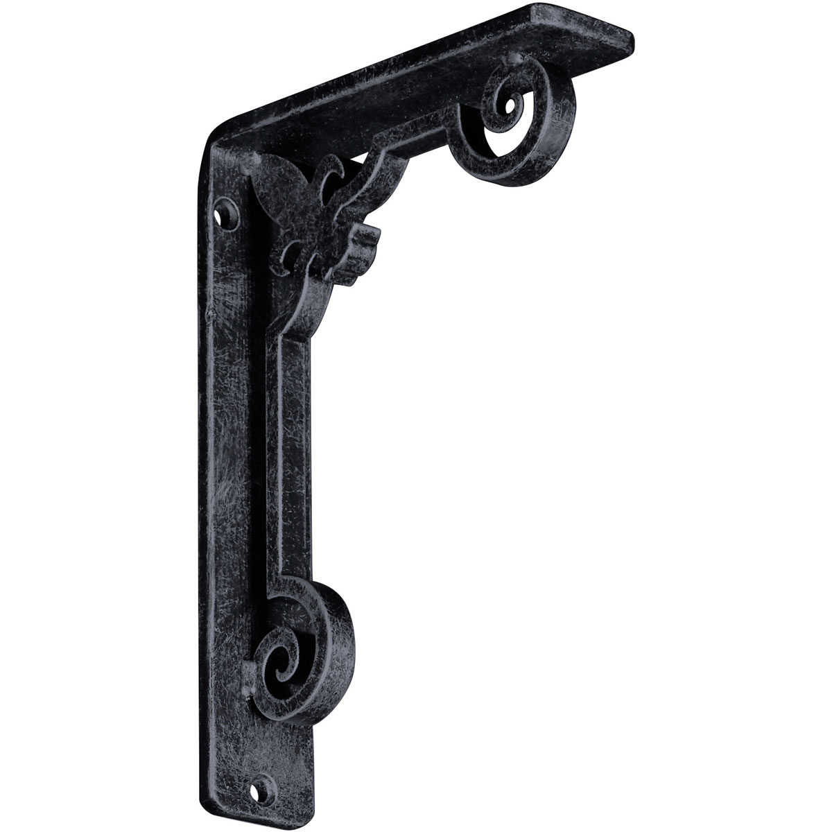 1 1/2"W X 10"D X 12"H Fleur De Lis Wrought Iron , (Single Center Brace), Antiqued Brass Furniture > Cabinets & Storage > Ironing Centers Ekena Millwork 1 1/2"W x 5 1/2"D x 8"H Antiqued Pewter