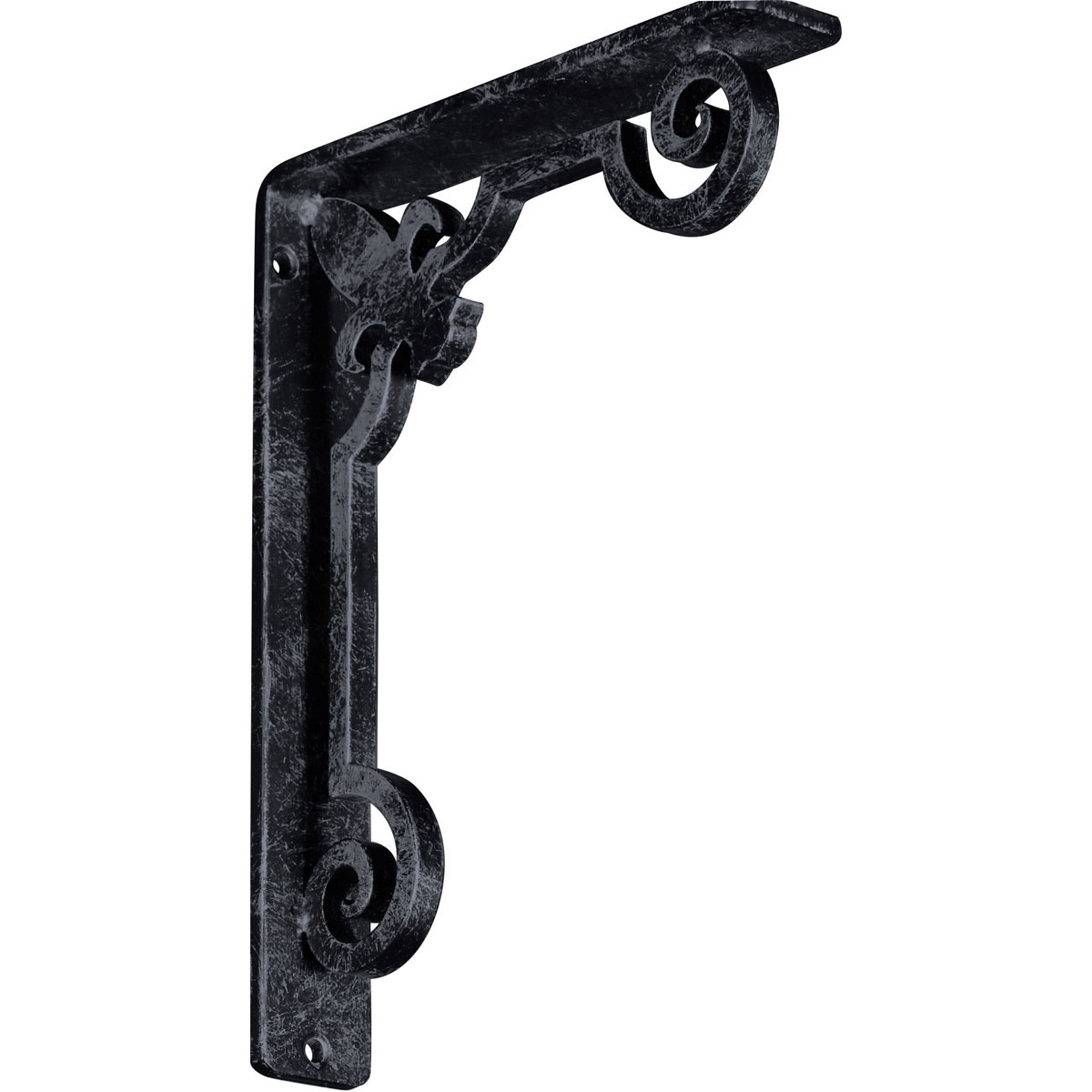 1 1/2"W X 10"D X 12"H Fleur De Lis Wrought Iron , (Single Center Brace), Antiqued Brass Furniture > Cabinets & Storage > Ironing Centers Ekena Millwork 1 1/2"W x 7 1/2"D x 10"H Antiqued Pewter