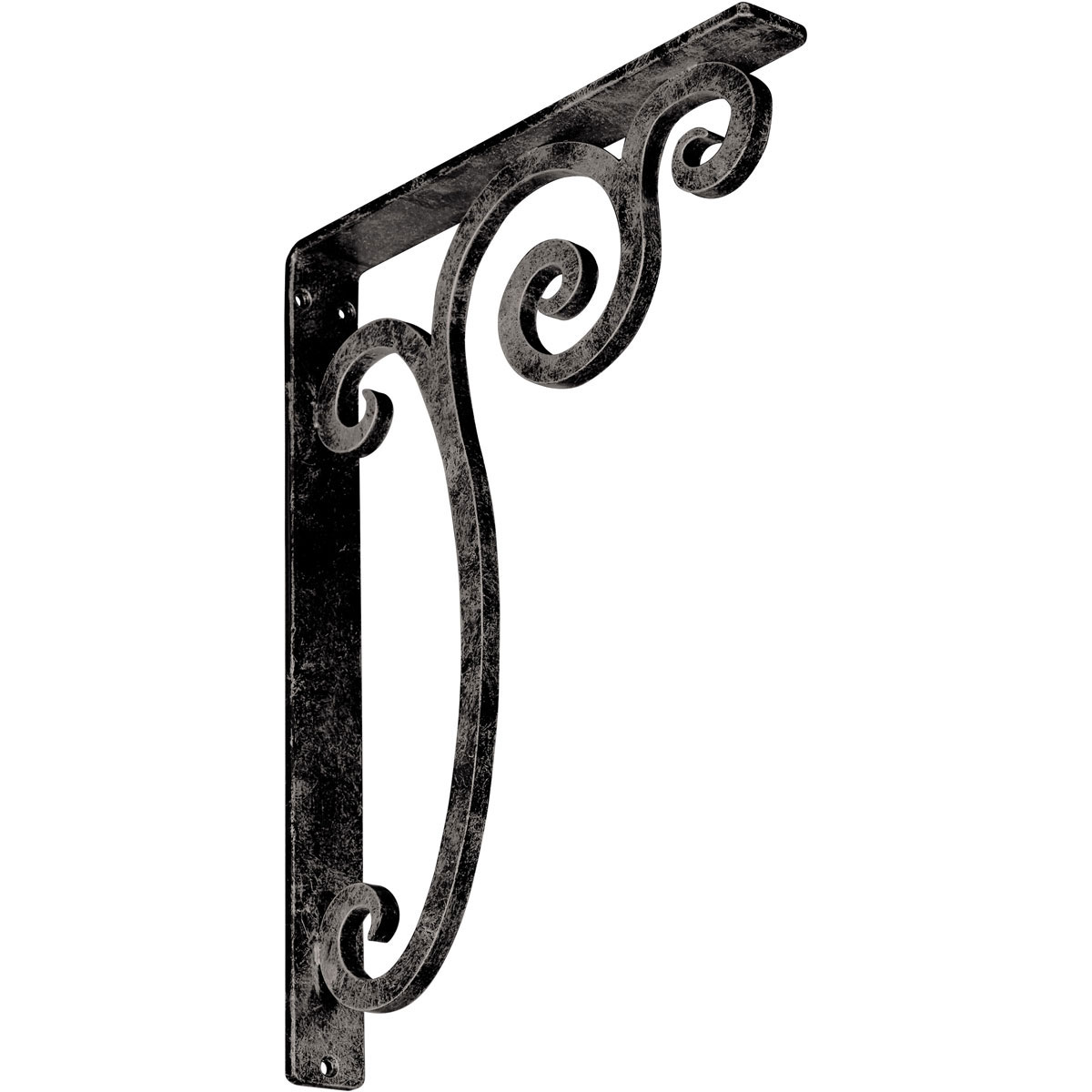 1 1/2"W X 7 1/2"D X 10"H Avery Wrought Iron , (Single Center Brace), Antiqued Bronze Furniture > Cabinets & Storage > Ironing Centers Ekena Millwork 1 1/2"W x 12"D x 15"H Antiqued Warm Silver