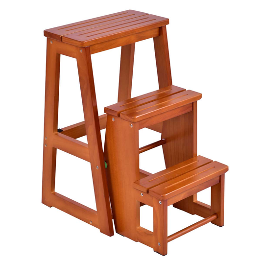 Topbuy 3-Tier Folding Step Stool Ladder Chair Bench Seat Utility Multi-Functional