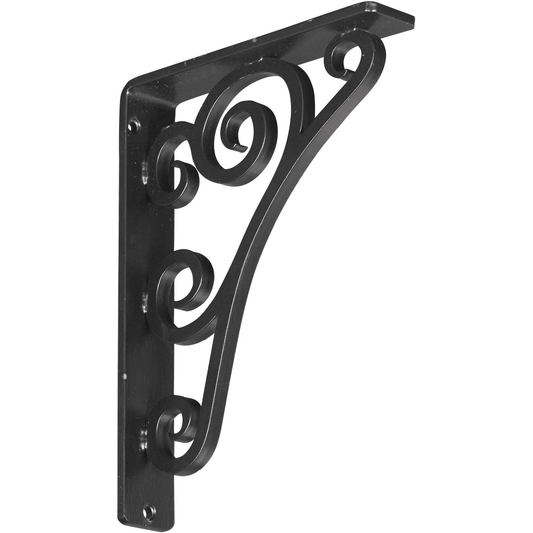 1 1/2"W X 7 1/2"D X 10"H Tristan Wrought Iron Bracket, (Single Center Brace), Powder Coated Black Furniture > Cabinets & Storage > Ironing Centers Ekena Millwork 1 1/2"W x 7 1/2"D x 10"H Powder Coated Black