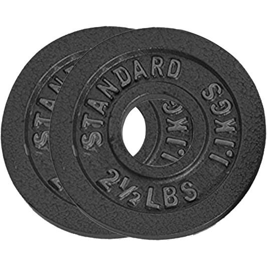 Tking Fashion Standard Cast Iron Weight Plate Set 2-Inch Center Hole for Adjustable Dumbbell, Standard Barbell - Perfect for Strength Training Plates Exercise Balance (1 Pair Total 5LB)