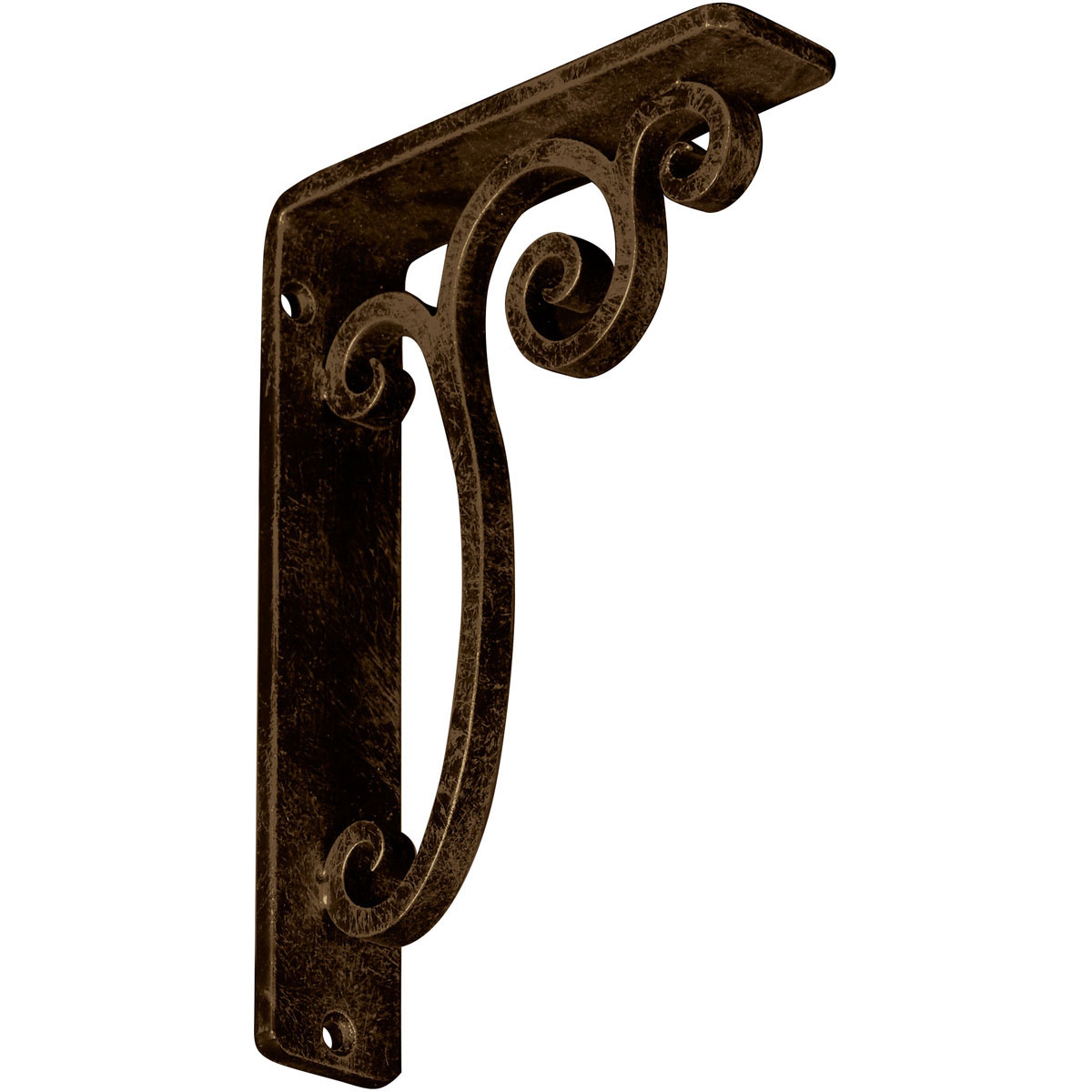 1 1/2"W X 7 1/2"D X 10"H Avery Wrought Iron , (Single Center Brace), Antiqued Bronze Furniture > Cabinets & Storage > Ironing Centers Ekena Millwork 1 1/2"W x 5 1/2"D x 8"H Antiqued Brass