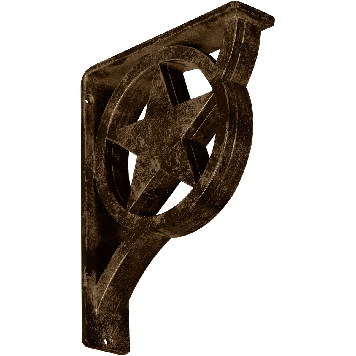1 1/2"W X 7 1/2"D X 10"H Austin Wrought Iron , (Single Center Brace), Antiqued Pale Gold Furniture > Cabinets & Storage > Ironing Centers Ekena Millwork 2"W x 7 1/2"D x 10"H Antiqued Brass