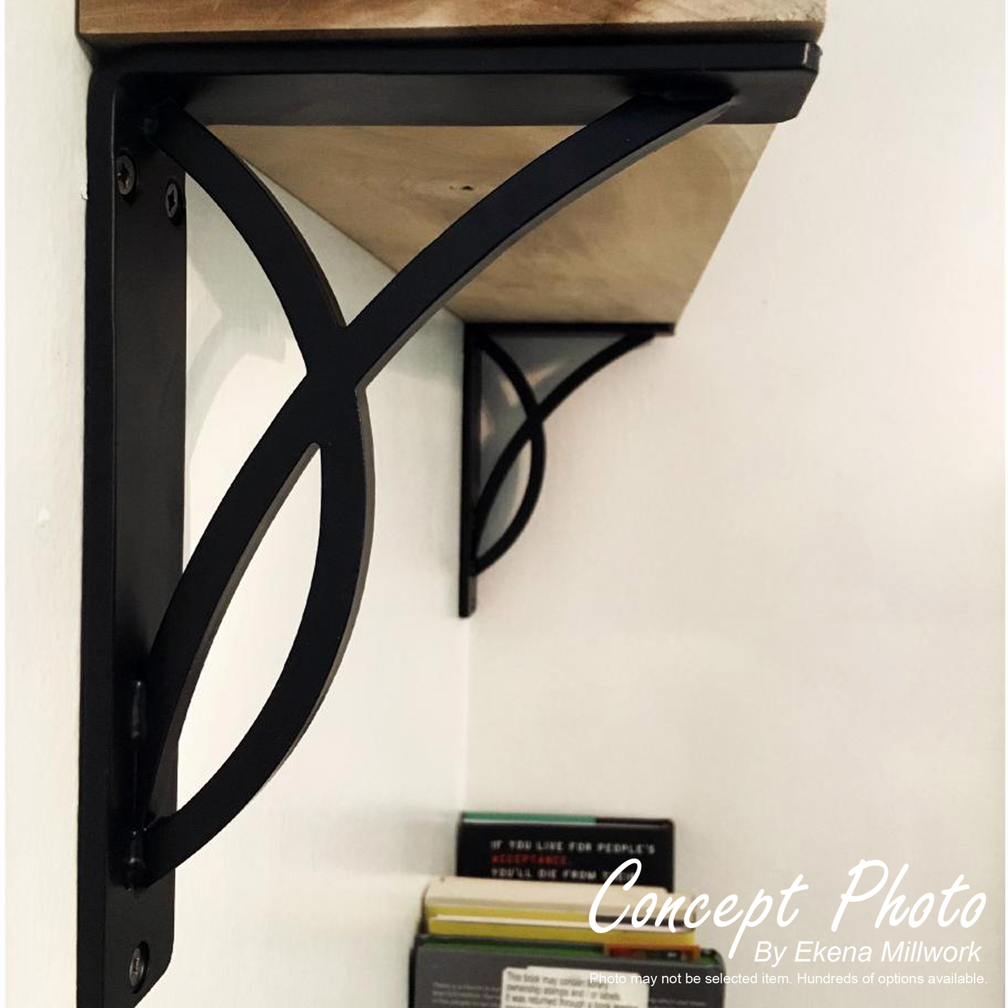 1 1/2"W X 12"D X 15"H Fleur De Lis Wrought Iron , (Single Center Brace), Antiqued Bronze