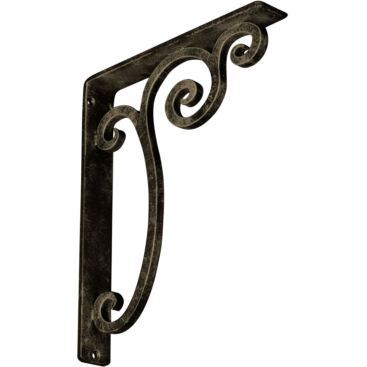 1 1/2"W X 7 1/2"D X 10"H Avery Wrought Iron , (Single Center Brace), Antiqued Bronze Furniture > Cabinets & Storage > Ironing Centers Ekena Millwork 1 1/2"W x 10"D x 12"H Antiqued Pale Gold