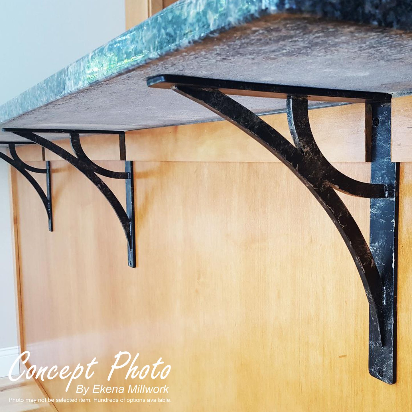 1 1/2"W X 5 1/2"D X 8"H Galveston Wrought Iron , (Single Center Brace), Antiqued Copper