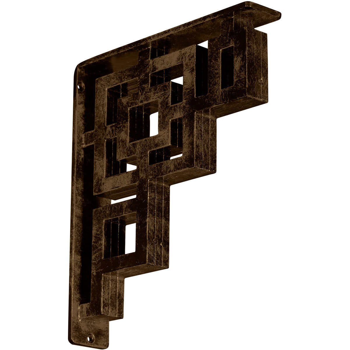 1 1/2"W X 12"D X 15"H Eris Wrought Iron , (Single Center Brace), Antiqued Bronze Furniture > Cabinets & Storage > Ironing Centers Ekena Millwork 2" W x 10" D x 12" H Antiqued Brass