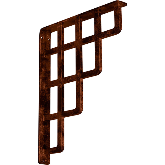 1 1/2"W X 12"D X 15"H Diane Wrought Iron , (Single Center Brace), Antiqued Copper Furniture > Cabinets & Storage > Ironing Centers Ekena Millwork 1 1/2"W x 12"D x 15"H Antiqued Copper