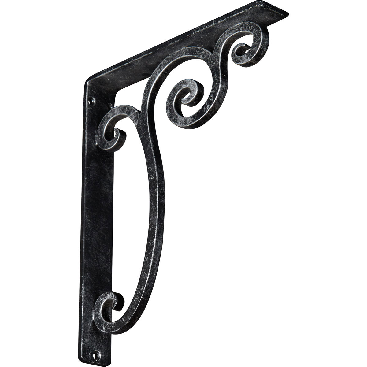 1 1/2"W X 10"D X 12"H Avery Wrought Iron , (Single Center Brace), Antiqued Silver Furniture > Cabinets & Storage > Ironing Centers Ekena Millwork 1 1/2"W x 10"D x 12"H Silver