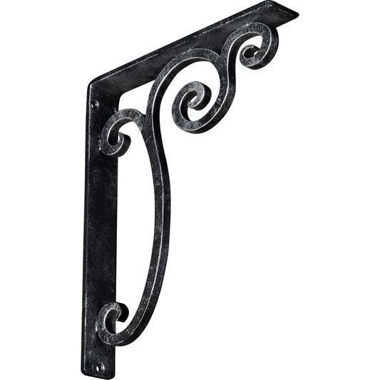 1 1/2"W X 10"D X 12"H Avery Wrought Iron , (Single Center Brace), Antiqued Silver Furniture > Cabinets & Storage > Ironing Centers Ekena Millwork 1 1/2"W x 10"D x 12"H Silver