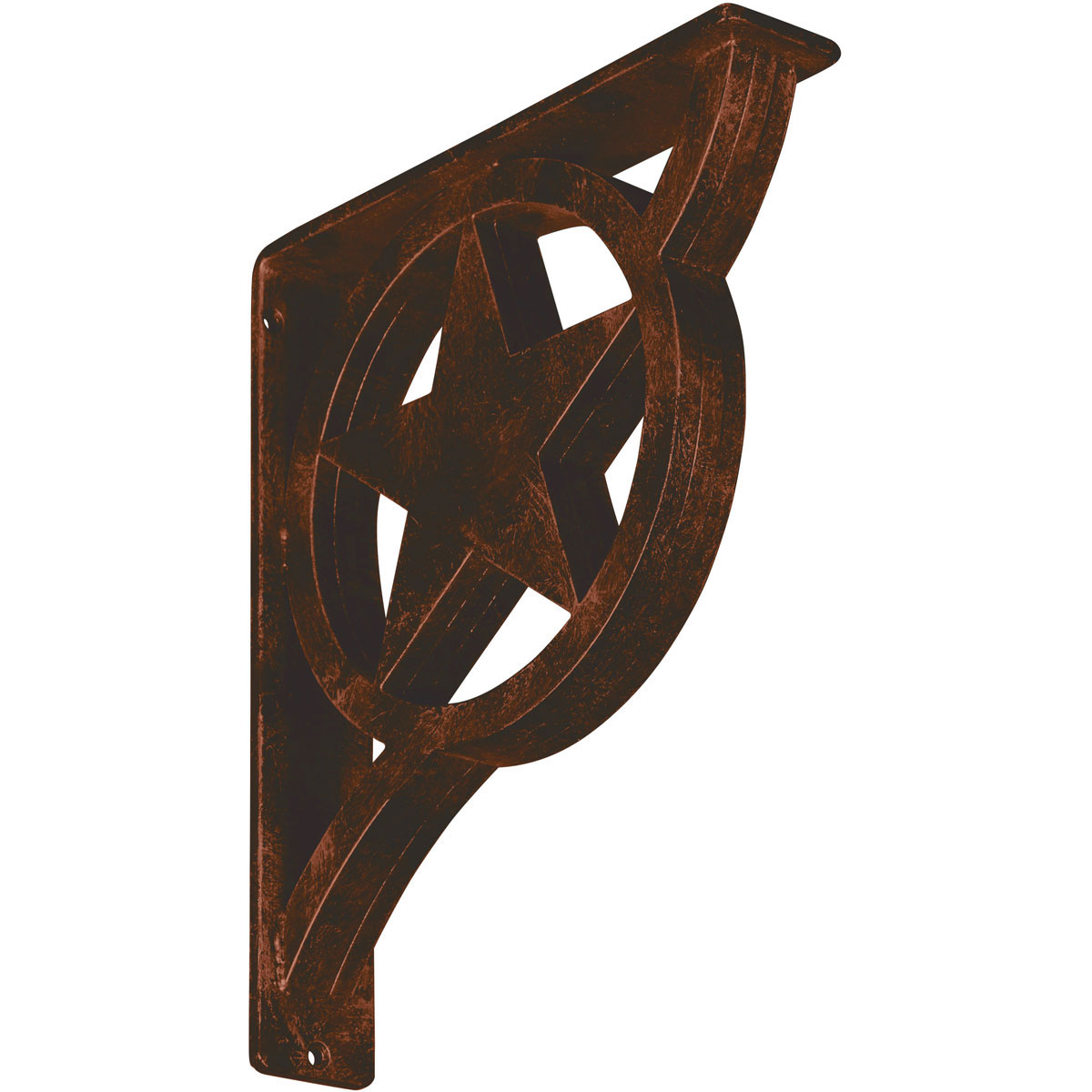 1 1/2"W X 7 1/2"D X 10"H Austin Wrought Iron , (Single Center Brace), Antiqued Pale Gold Furniture > Cabinets & Storage > Ironing Centers Ekena Millwork 2" W x 10" D x 12" H Antiqued Copper