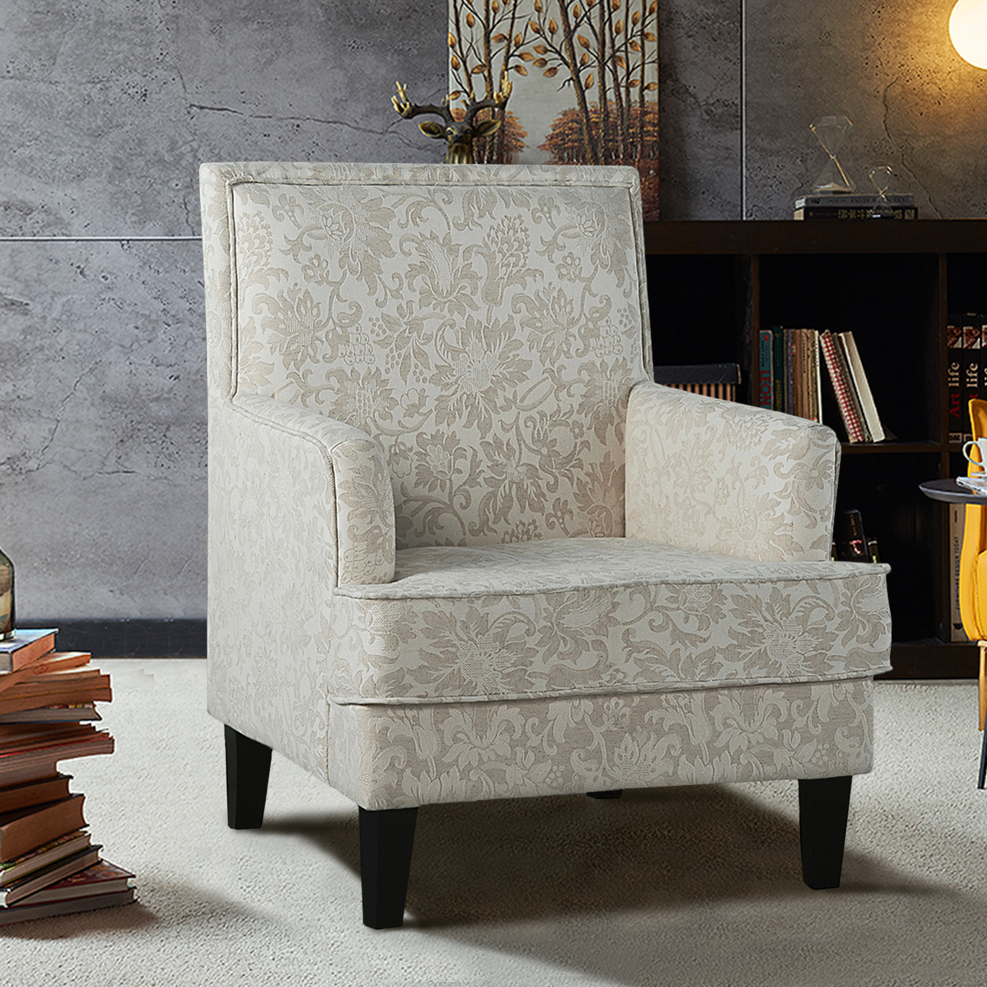 Filton Upholstery Armchair with Buffalo Check in Navy Furniture > Chairs > Arm Chairs, Recliners & Sleeper Chairs 14 Karat Home Garden