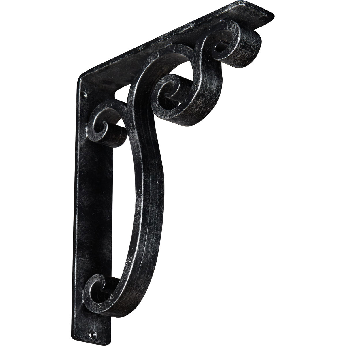 1 1/2"W X 10"D X 12"H Avery Wrought Iron , (Single Center Brace), Antiqued Silver Furniture > Cabinets & Storage > Ironing Centers Ekena Millwork 2" W x 10" D x 12" H Silver