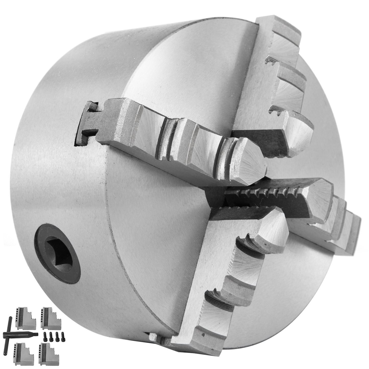 VEVOR Lathe Chuck K12-160 6 Inch 4-Jaw,Mini Lathe Chuck Quality Cast Iron Material,Lathe Chuck Self-Centering with Two Sets of Jaws,For Lathe Machine Furniture > Cabinets & Storage > Ironing Centers VEVOR 5"
