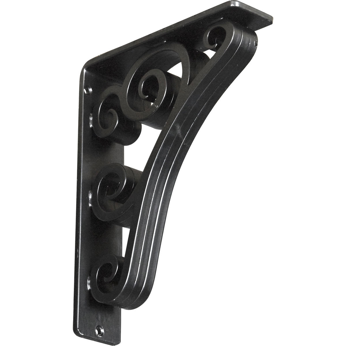 1 1/2"W X 7 1/2"D X 10"H Tristan Wrought Iron Bracket, (Single Center Brace), Powder Coated Black Furniture > Cabinets & Storage > Ironing Centers Ekena Millwork 2"W x 7 1/2"D x 10"H Powder Coated Black