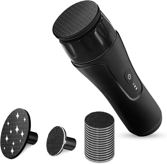 Electric Callus Removers Rechargeable, Professional Electric Foot File Pedicure Foot Sander for Hard Dead Skin, 3 Speeds, Replaceable Nano Glass Grinding Head and Sandpaper Discs (Black)