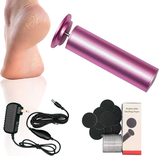 Electric Callus Remover for Feet and 60pcs Replaceable Sandpaper Refill Discs, Foot Callus Remover, Electric feet Callus Remover, Callus Remover Tool, Electric Pedicure Tools for feet, (Pink)