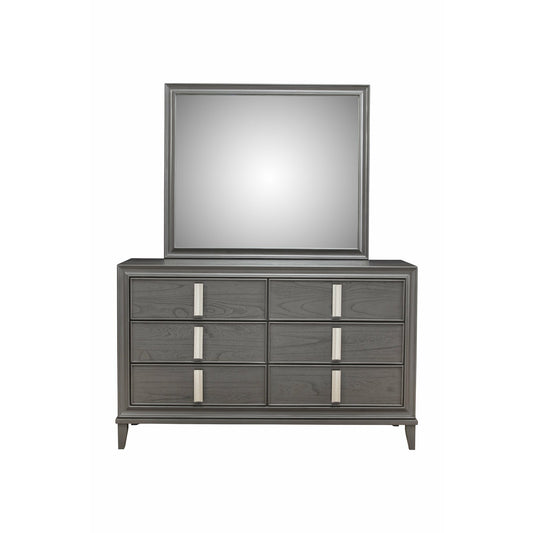 Skyline Decor Lorraine 6 Drawer Dresser, Dark Grey