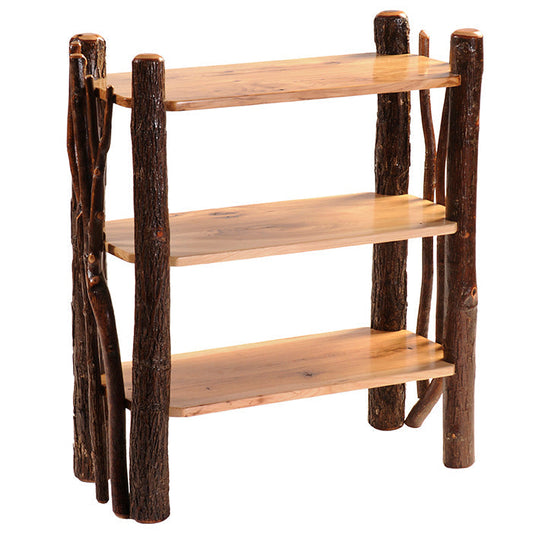 Fireside Lodge Hickory Open Bookshelf with Twig Accents