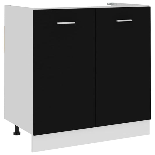 Sink Bottom Cabinet Black 31.5"x18.1"x32.1" Engineered Wood
