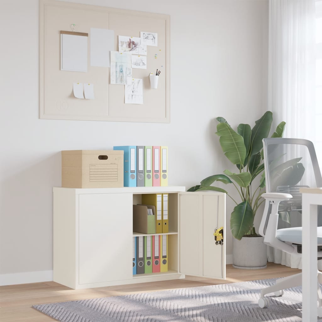 File Cabinet White 35.4"x15.7"x27.6" Steel