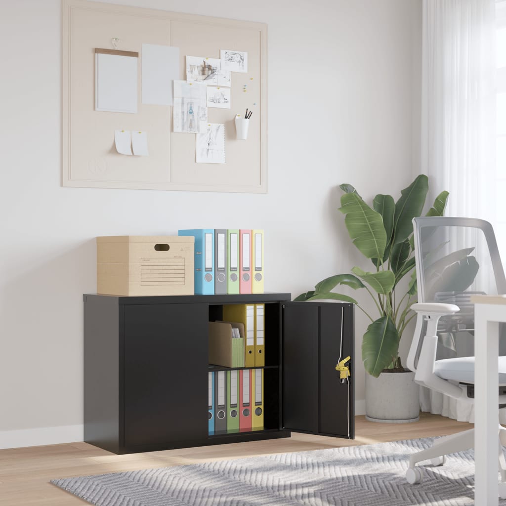 File Cabinet Black 35.4"x15.7"x27.6" Steel