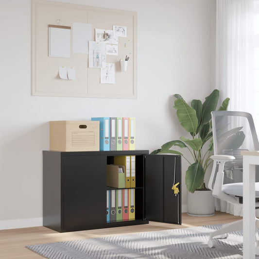 File Cabinet Black 35.4"x15.7"x27.6" Steel