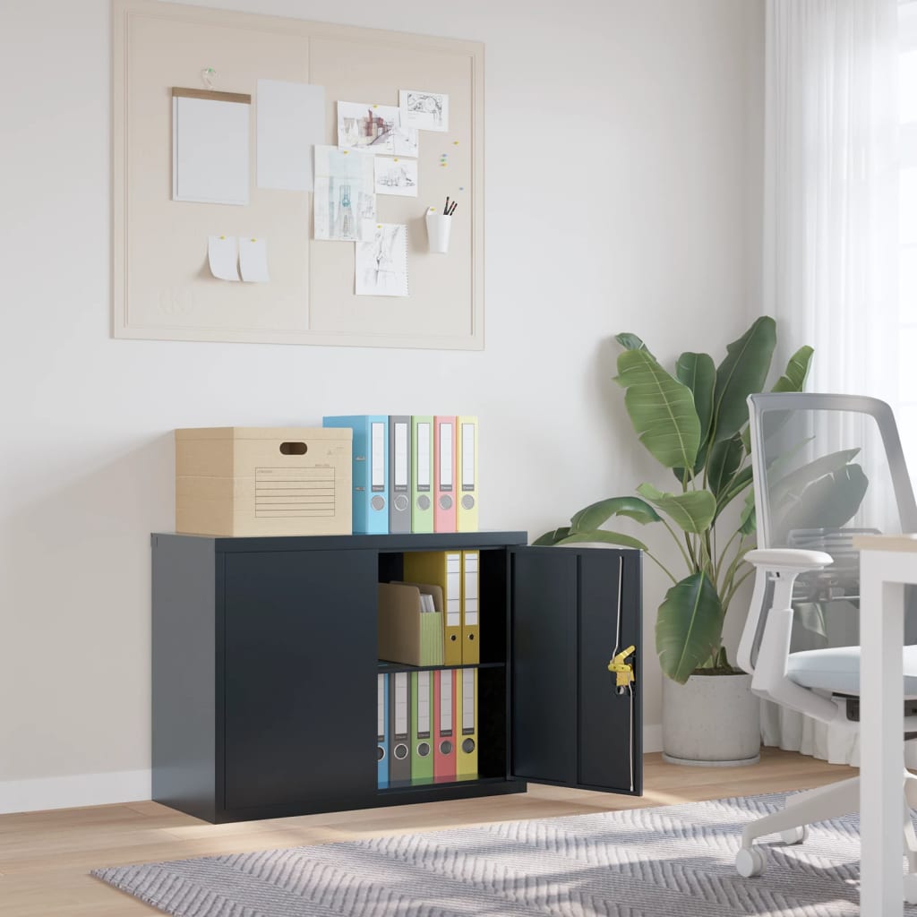 File Cabinet Anthracite 35.4"x15.7"x27.6" Steel