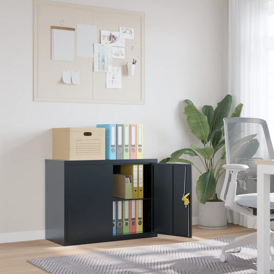 File Cabinet Anthracite 35.4"x15.7"x27.6" Steel