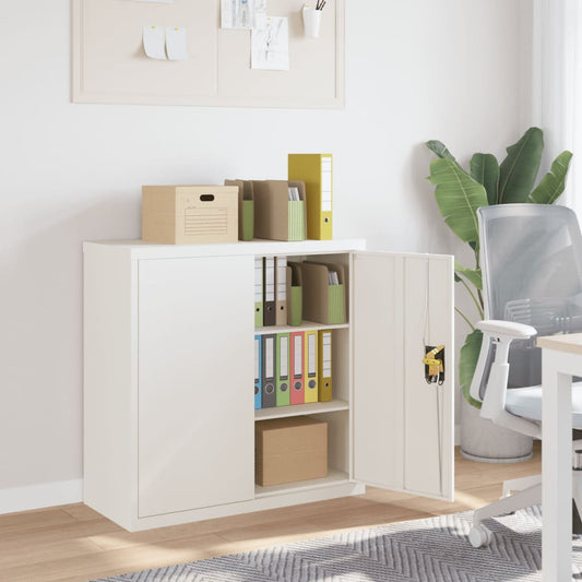 File Cabinet White 35.4"x15.7"x35.4" Steel