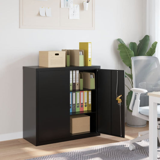 File Cabinet Black 35.4"x15.7"x35.4" Steel