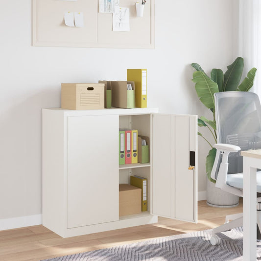 File Cabinet White 31.1"x15.7"x35.4" Steel