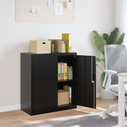 File Cabinet Black 31.1"x15.7"x35.4" Steel