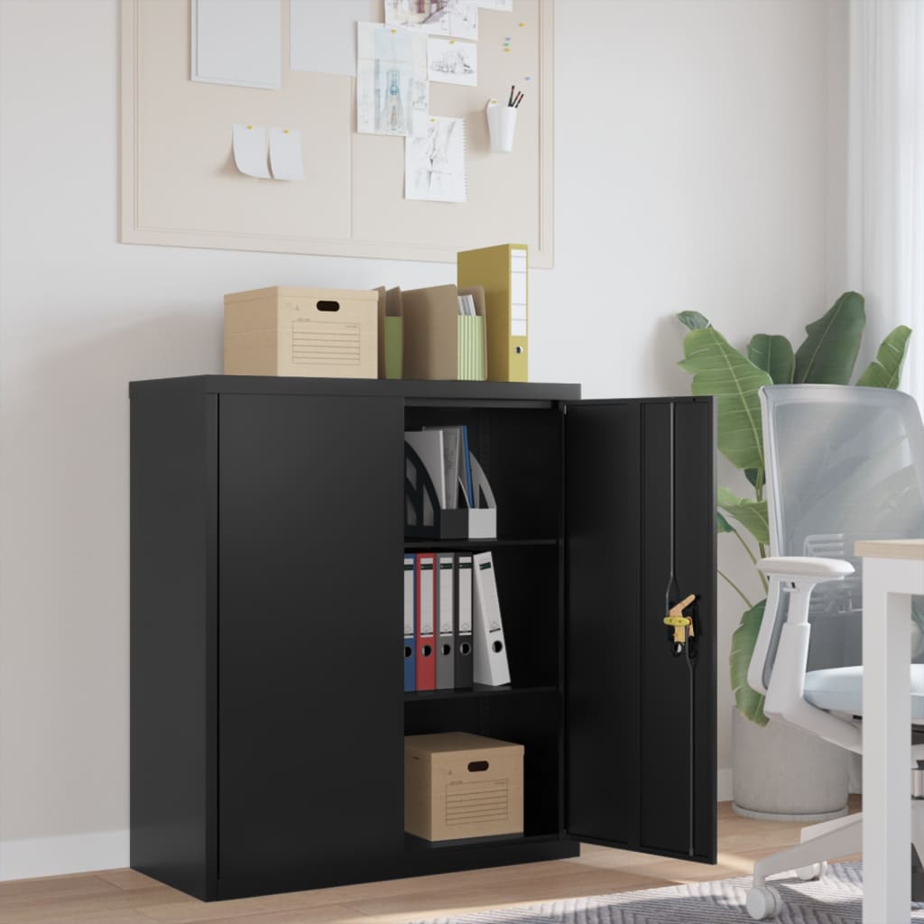 File Cabinet Black 35.4"x15.7"x41.3" Steel