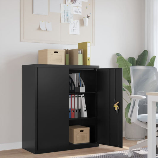 File Cabinet Black 35.4"x15.7"x41.3" Steel