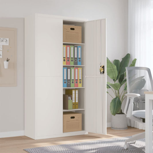 File Cabinet White 35.4"x15.7"x70.9" Steel