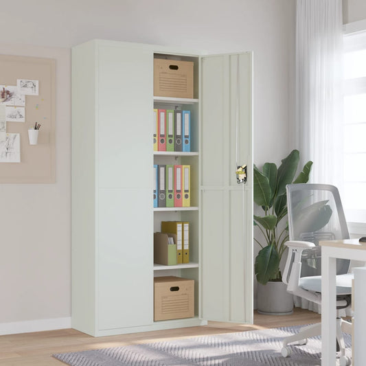 File Cabinet Light Gray 35.4"x15.7"x78.7" Steel