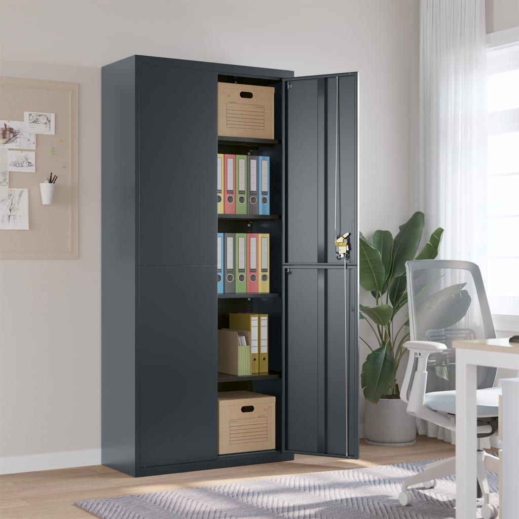 File Cabinet Anthracite 35.4"x15.7"x78.7" Steel