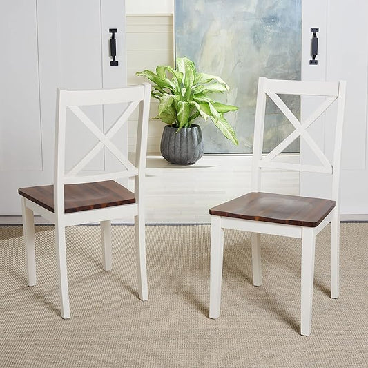 Set of 2 Silio X Back Dining Chairs White