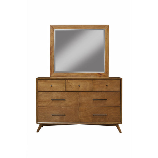 Skyline Decor Flynn Mid Century Modern 7 Drawer Dresser, Acorn