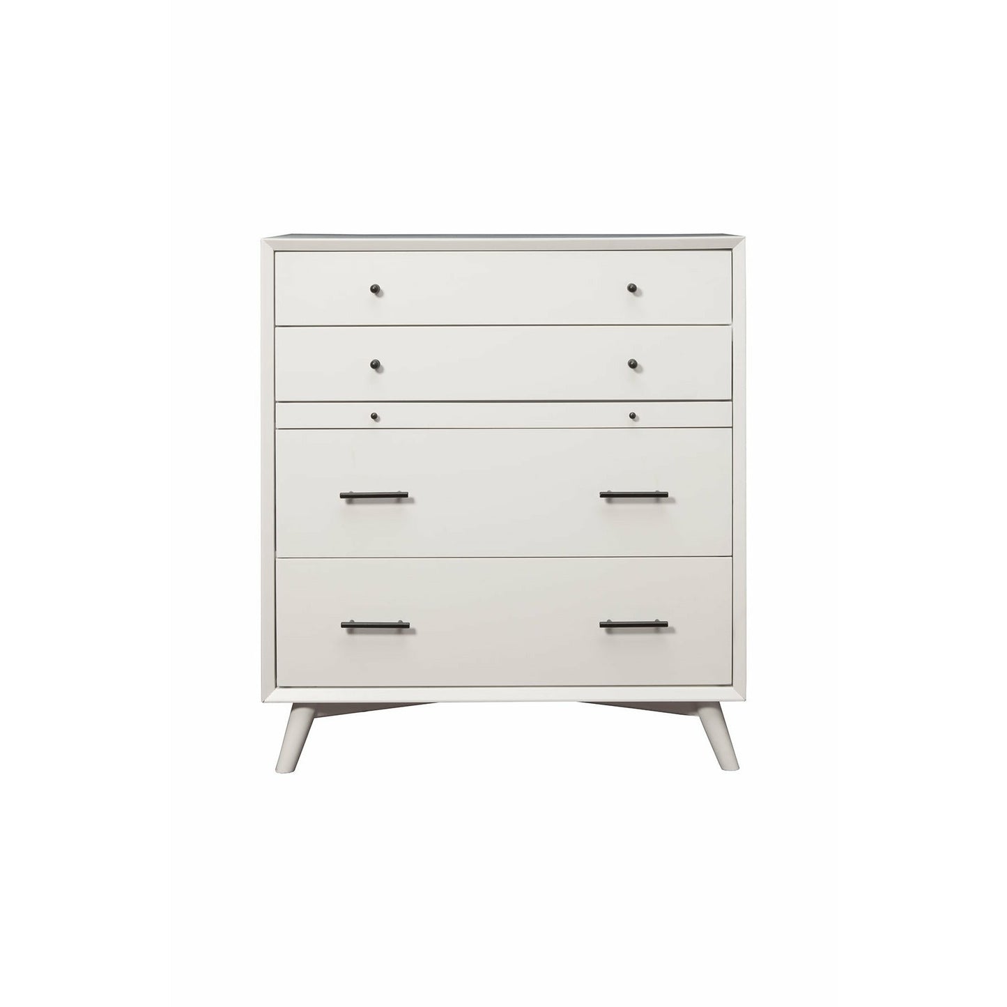 Skyline Decor Flynn Mid Century Modern 4 Drawer Multifunction Chest w/Pull Out Tray, White
