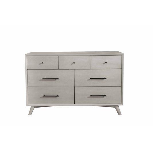 Skyline Decor Flynn Mid Century Modern 7 Drawer Dresser, Gray