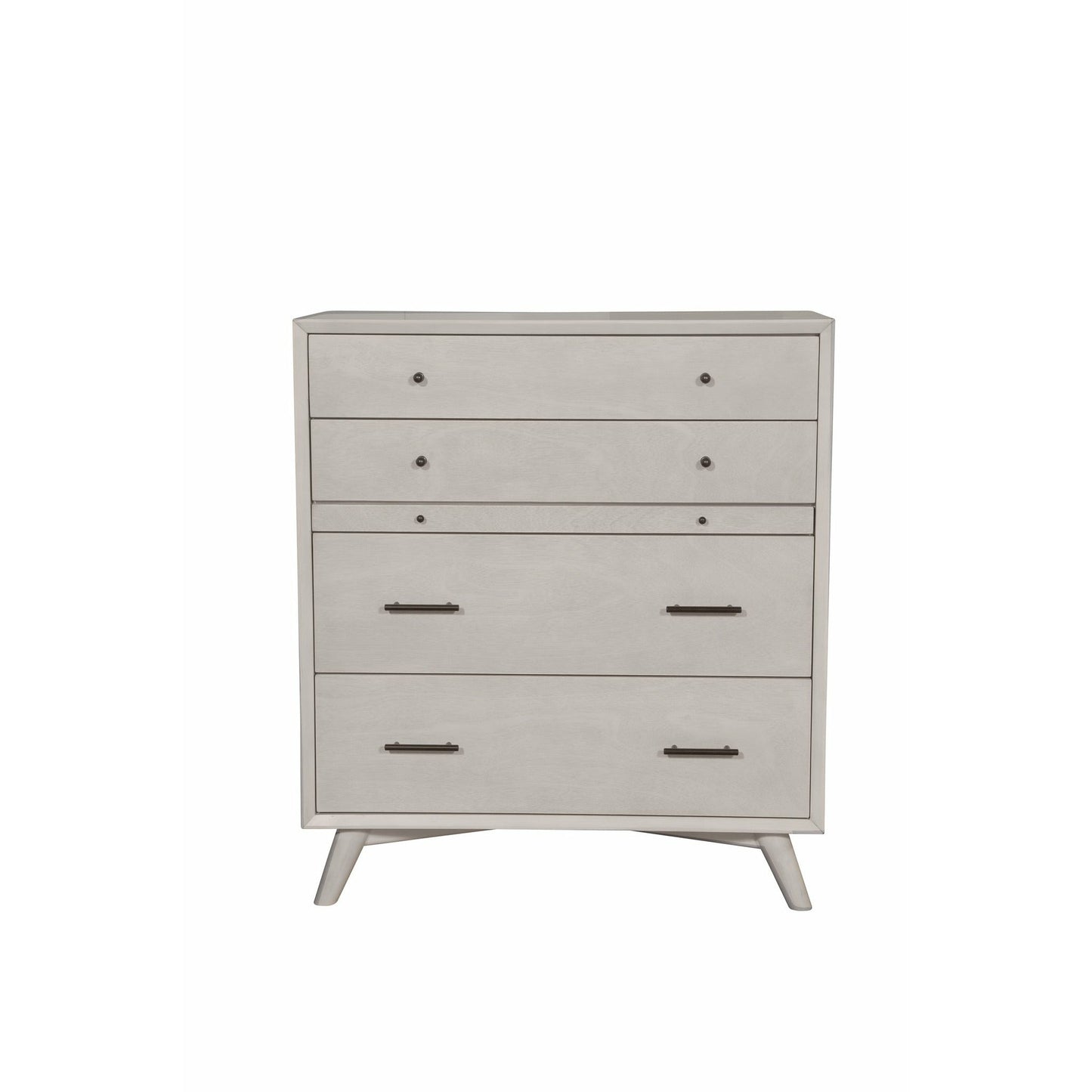 Skyline Decor Flynn Mid Century Modern 4 Drawer Multifunction Chest w/Pull Out Tray, Gray