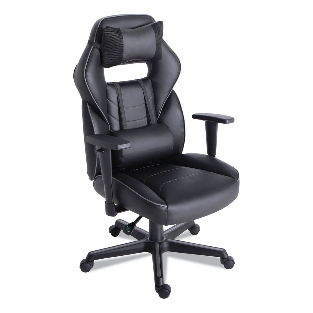 Alera BT51593GY 15.91 in. to 19.8 in. Seat Height Racing Style Ergonomic Gaming Chair - Black