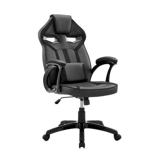 Aspect Adjustable Racing Gaming Chair in Black and Mesh Lumbar Support